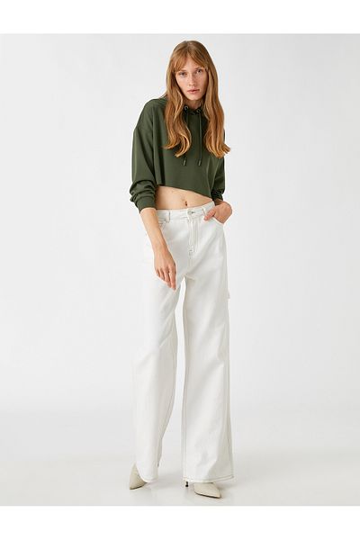 Koton Crop Φούτερ με κουκούλα