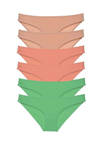 Angoravi 6 Pieces Super Eco Set Lycra Women's Slip Panties Skin Powder Green