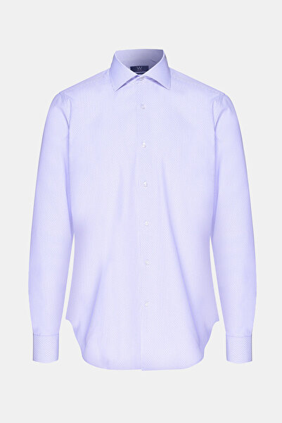 W Collection WHITE LONG SLEEVE STRIPED PATTERNED SHIRT