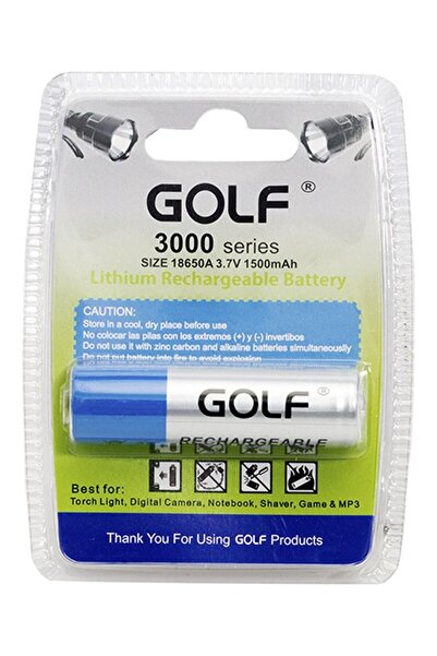 Golf 18650A 3000 Serıes 3.7v 1500mah Lityum Şarjlı Fener Pili