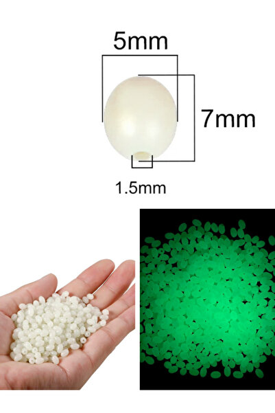 eagenset Fosforlu Glow Beyaz 5x7mm Silikon Yumuşak Boncuk Olta Takımı, Çapari...