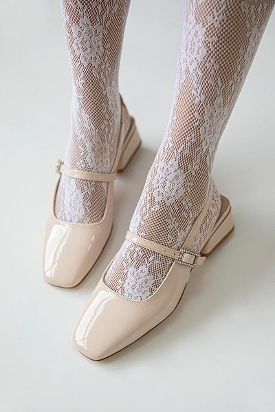 STRASWANS Lita Beige Women's Heeled Patent Leather Shoes