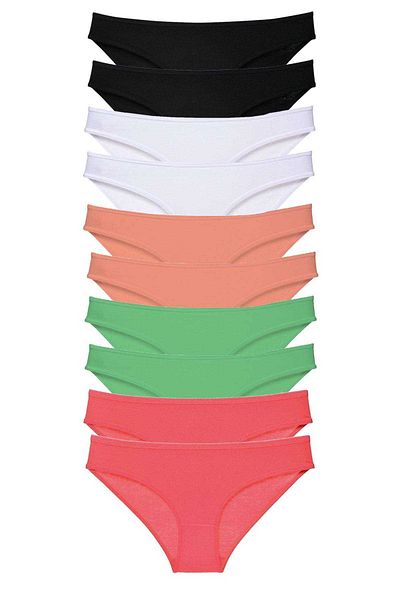 Angoravi 10 Pieces Super Eco Set Lycra Women's Slip Panties 504