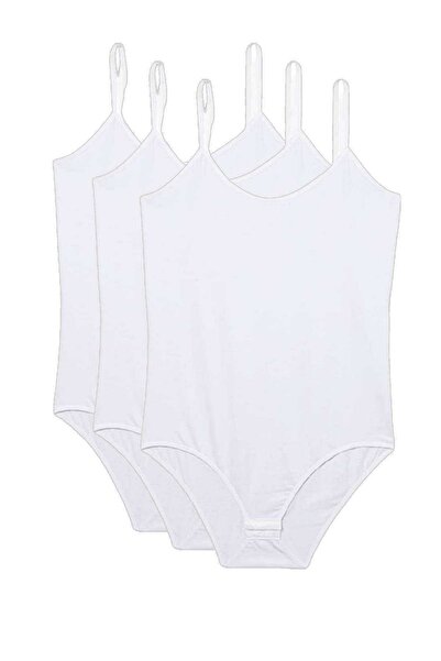 FrereConception Women's Snap-On Bodysuit with 3 Rope Straps White