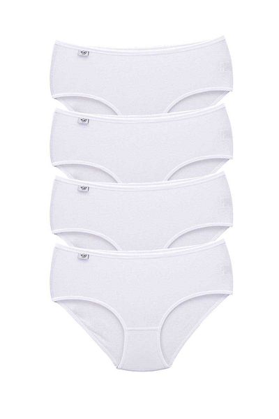 Angoravi 4 Pieces Tutku Women's High Waist Bato Thin Rubber Panties White