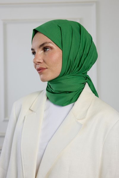 PURESCARFS شال من القطن الخالص باللون الأخضر