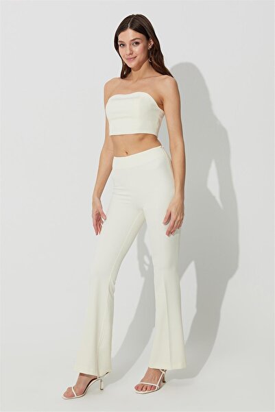 SHERIN Ecru Zippered Bustier