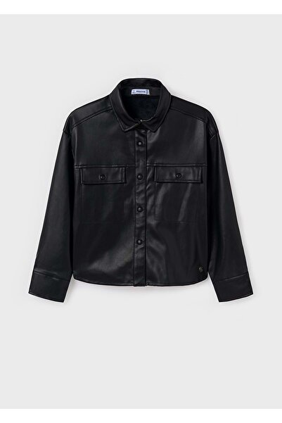 MAYORAL سترة جلدية سوداء للفتاة