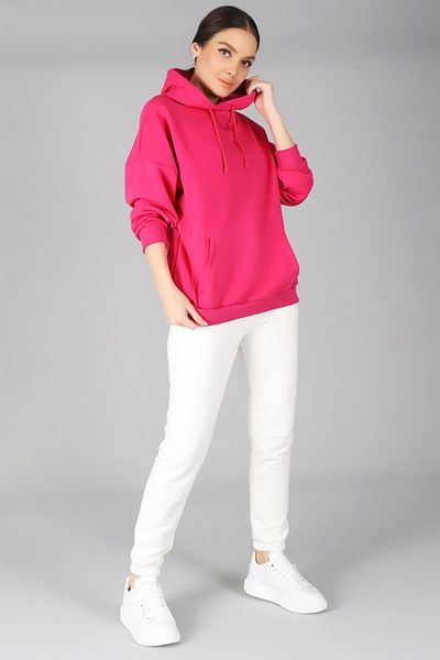 SWEETNESS Hanorac fucsia cu glugă pentru femei