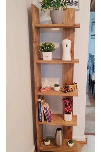 DizyWood Ahşap Masif Doğal Kitaplık Raf Düzenleyici Dekoratif