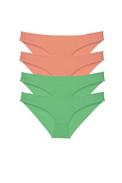 Angoravi 4 Pieces Eco Set Lycra Women's Slip Pants Powder Green
