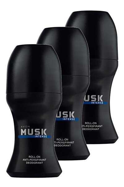 AVON Musk Intense Erkek Rollon 50 Ml. Üçlü Set