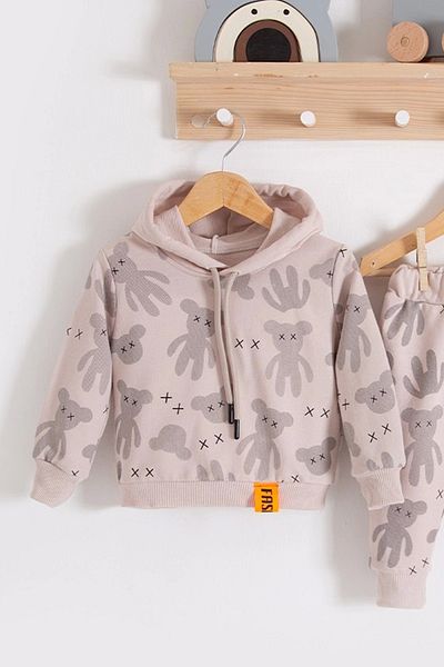 Babydonat Cool Bear Hooded 100% Cotton Set for Baby Boy