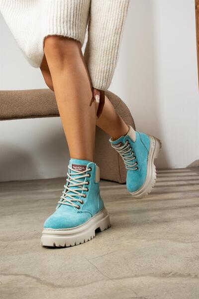 ShoeTek Maravilla Жіночі черевики та ботильйони на шнурівці, блакитні, замша
