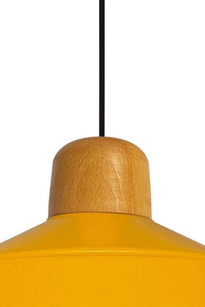 Bamyum Noble Yellow Single Chandelier Wooden Head Retro Pendant Lamp Restaurant Living Room Lighting