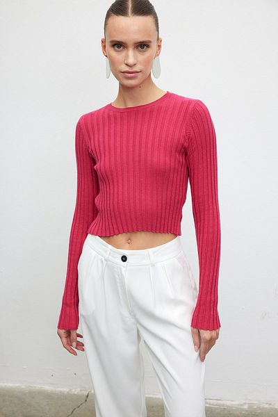 VATKALI Μπλούζα με ραβδώσεις crop fit