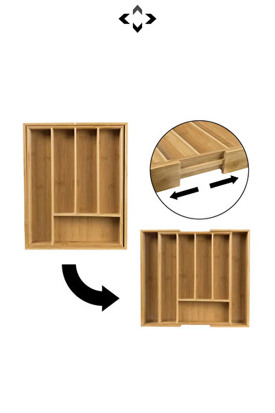 LİGROUND 100% Bamboo Expandable Drawer Organizer Organizer Πτυσσόμενη οργάνωση μαχαιροπήρουνων