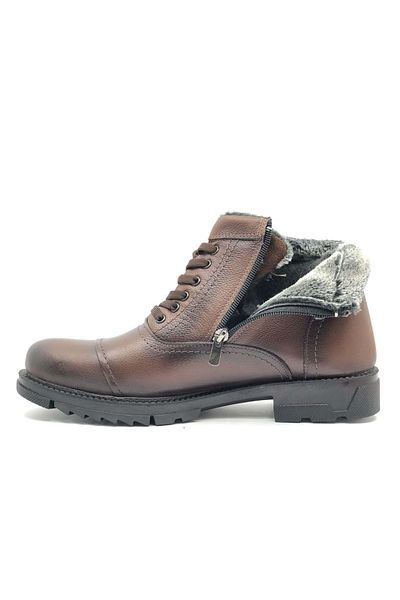 Kids Club Shoes Ανδρικές μπότες Geppetto Brown - Εσωτερικό μαλλί, σόλα από καουτσούκ, κορδόνια από γνήσιο δέρμα