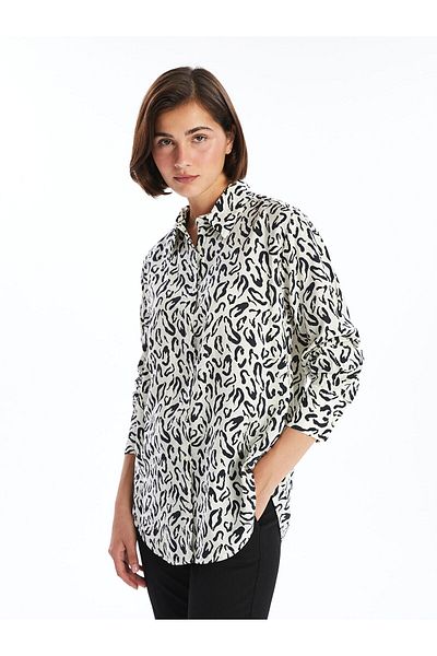 LC Waikiki Cămașă de damă cu mânecă lungă cu model Lcwk