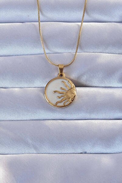 Nehir 316L Gold Color Enamel Shining Sun Pendant Valentine's Mother's Teacher...