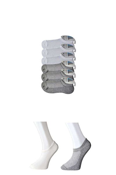 CPU ELEKTRONİK Gray and White Men's Invisible Socks 6 pairs