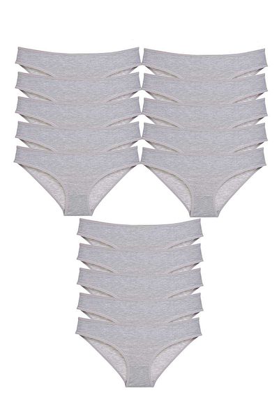 Angoravi 15 Pieces Super Eco Set Lycra Women's Slip Panties Gray