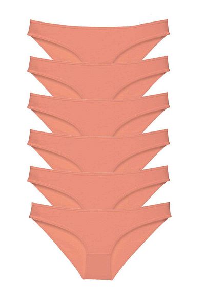 Angoravi 6 Pieces Super Eco Set Lycra Women's Slip Panties Powder