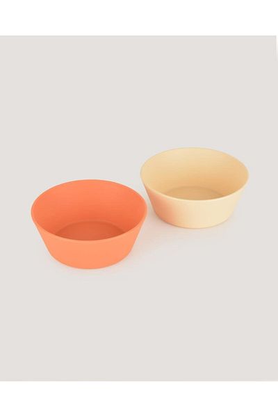 lets be child Round Baby Food Plate Set of 2 Peach - Vanillia