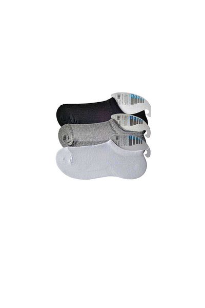 CPU ELEKTRONİK Black Gray and White Men's Invisible Socks 3 pairs