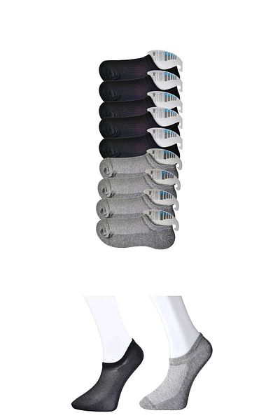 CPU ELEKTRONİK Black and Gray Men's Invisible Socks 9 pairs