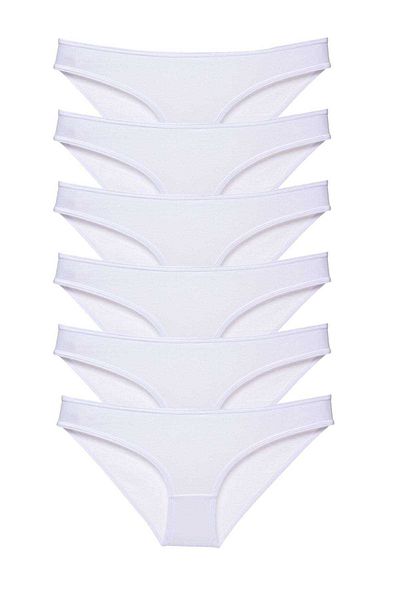 Angoravi 6 Pieces Super Eco Set Lycra Women's Slip Panties White