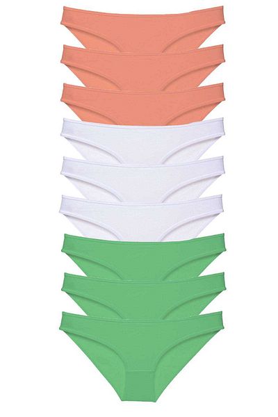 Angoravi 9 Pieces Super Eco Set Lycra Women's Slip Panties Powder White Green