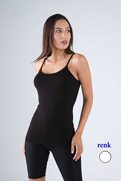 Meleners Bamboo Women's Strappy Tank Top White