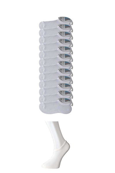 CPU ELEKTRONİK White Men's Invisible Socks 12 pairs