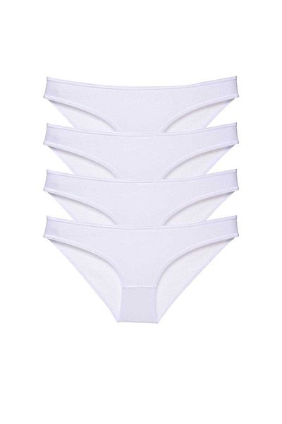 Angoravi 4 Pieces Super Eco Set Lycra Women's Slip Panties White