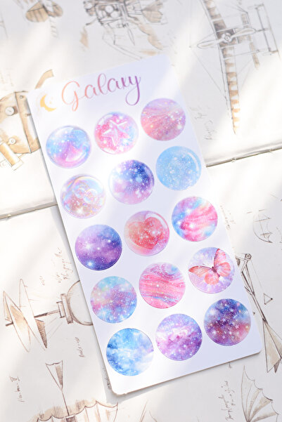 sticker Galaxy Temalı Nokta Sayfası(1 SAYFA)/ Dots / Scrapbook