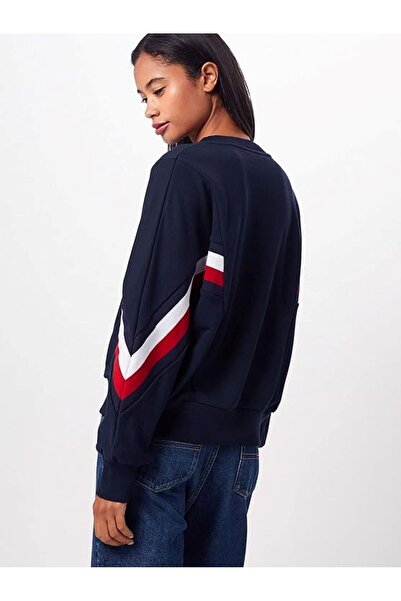 Tommy Hilfiger TH Kitty UZUN  Kollu Yuvarlak Yaka Sweatshirt