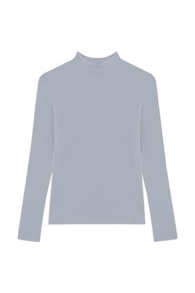 praye Likralı Uzun Kol Body Gri