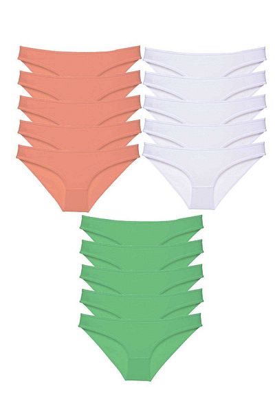 Angoravi 15 Pieces Super Eco Set Lycra Women's Slip Panties 537
