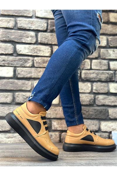 BOA BA0302 Boa Thick Sole Laceless Style Casual Caramel Color Men's Shoes