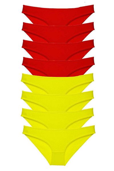 AC BOX Set 8 bucăți Super Eco Chiloți damă Lycra Galben Roșu