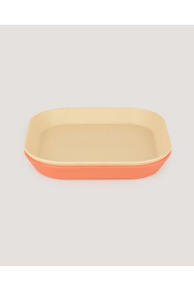 lets be child Let's Be Child 2-Piece Square Plate Peach-Vanillia
