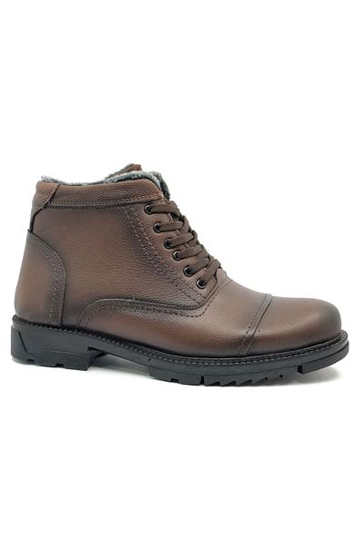 Kids Club Shoes Ανδρικές μπότες Geppetto Brown - Εσωτερικό μαλλί, σόλα από καουτσούκ, κορδόνια από γνήσιο δέρμα