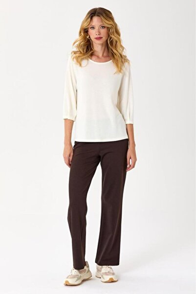 İKİLER Kolu Nervürlü ¾ Kol Bluz 245-1002