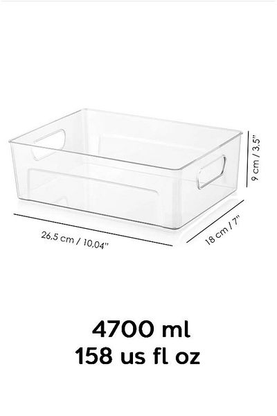 Hayveys 4.9Lt Large Size Unbreakable Refrigerator Organizer Box