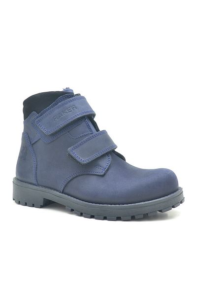 Rakerplus Παιδικές μπότες Sentor από γνήσιο δέρμα Navy Blue Shearling Velcro