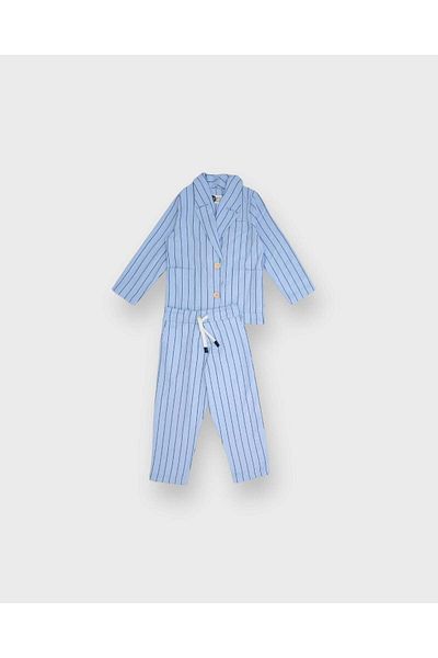 rg kidsstore Λινό ριγέ νεανικό κοστούμι