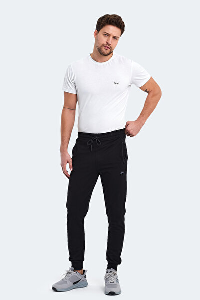 Slazenger OFER IN Erkek Fermuar Cepli Siyah Eşofman Altı