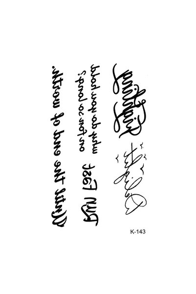 BP Tattoo El Yazısı Geçici Dövme Writing Tattoo