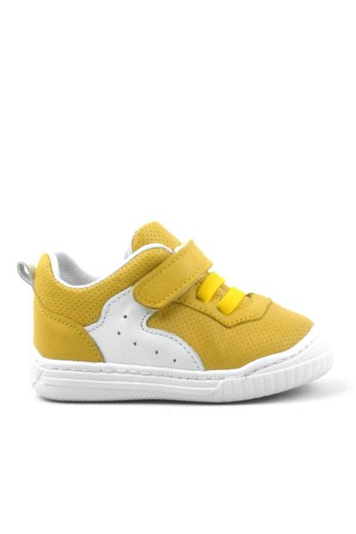 Rakerplus Pup Genuine Leather Yellow Velcro Elastic Baby Sneaker